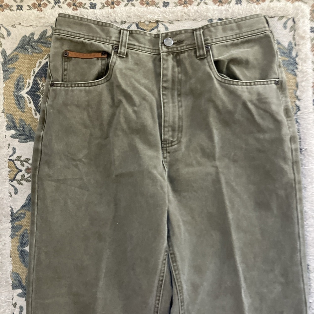 Orvis Denim Work Pants with Suede Leather Trim‎ - 32 Green - Picture 4 of 12